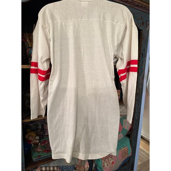 VINTAGE 90's TOO CUTE BRAND FLINTSTONES FOOTBALL JERSEY RAGLAN TEE - Picture 2 of 10